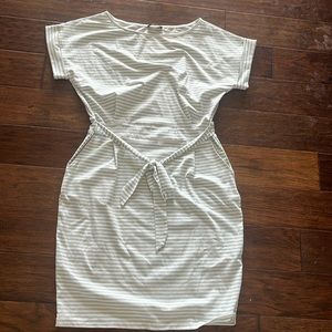 Light blue and white stripe women dress XL.